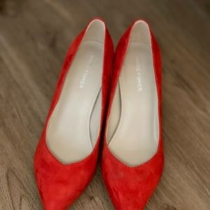 Red Marc Fisher pumps with block heel